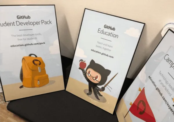 GitHub Student Developer Pack / GitHub Education のポスター（日本法人初の教育機関認定）